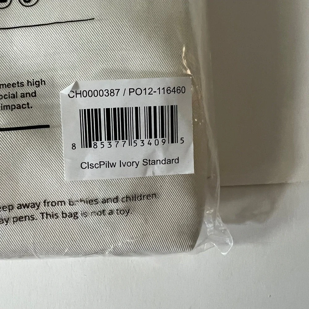 Cariloha Classic Twill Pillowcase Set Ivory Standard Size NIP ViscosefromBamboo
